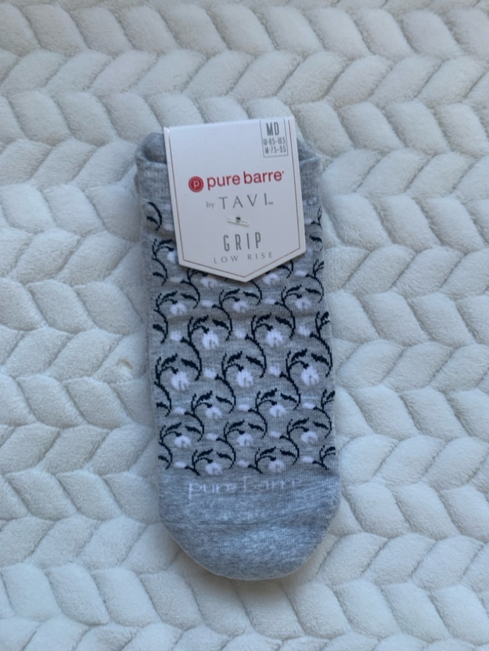 Pure Barre by TAVI Gray Low Rise Grip Socks